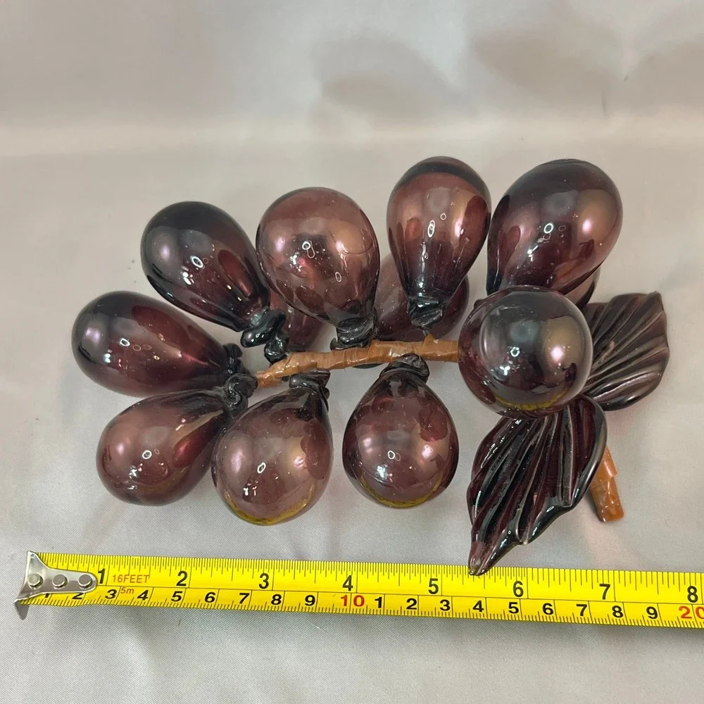 Unbranded Glass Grapes Amethyst Purple Good Vintage Mid Century Modern Decor